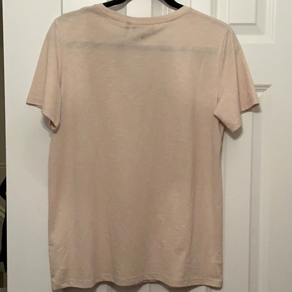 Theory Short Sleeve V-Neck Tee in cream Size M - Picture 5 of 5
